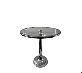 Suporte Gota Prata Metal Com Vidro 31cmA 30cmD