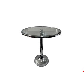 Suporte Gota Prata Metal Com Vidro 31cmA 30cmD