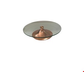 Boleira Vidro Rosê 30cmD 7cmA