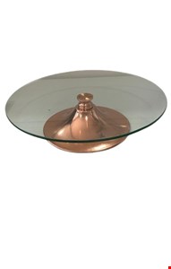 Boleira Vidro Rosê 30cmD 7cmA