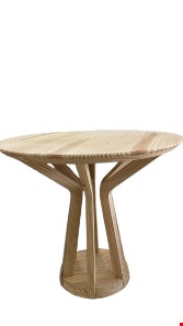 Mesa redonda madeira pinus Raízes 70cmA e 80cmD