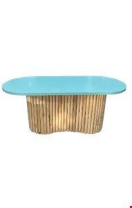 Mesa tiffany base orgânica pinus ripada 1,20cmL X 53cmA X 70cmP