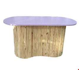 Mesa Lilás base organica ripada pinus 1,59cmL x 80cmA 