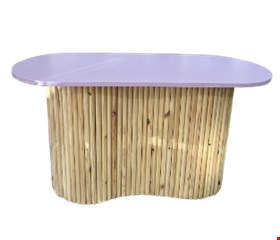 Mesa Lilás base organica ripada pinus 1,59cmL x 80cmA 