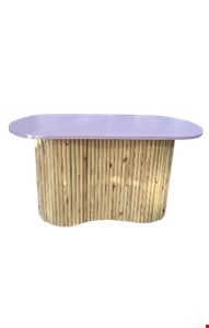 Mesa Lilás base organica ripada pinus 1,59cmL x 80cmA 