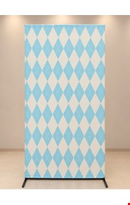 Painel Vertical tecido sublimado Losango azul e branco 2mA x 1mL