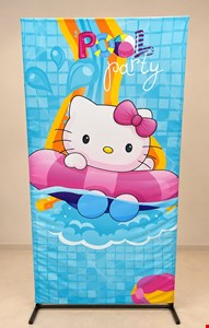 Painel Vertical em Tecido Hello Kitty Pool Party 2mA X 1mL