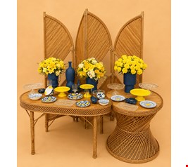 Decoração - Vime Azul e Amarelo