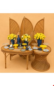 Decoração - Vime Azul e Amarelo