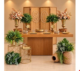 Decoração Adulto - Madeira e Dourado Decoração Adulto - Madeira e Dourado