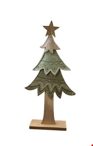 Temático Natal- Árvore de Natal Verde e Dourado 31cmA Temático Natal- Árvore de Natal Verde e Dourado 31cmA