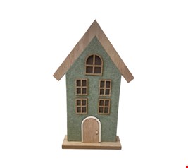 Temático Natal- Casa Verde Brilhante 36cmA 15cmC