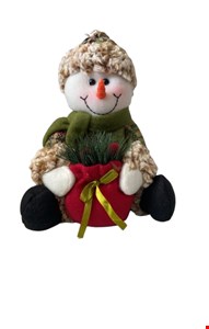 Temático Natal- Boneco de Neve Sentado Saco de Presente Temático Natal- Boneco de Neve Sentado Saco de Presente