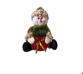 Temático Natal- Boneco de Neve Sentado Saco de Presente Temático Natal- Boneco de Neve Sentado Saco de Presente
