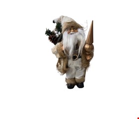 Temático Natal - Papai Noel Com Saco de Presente e Lança Dourada 30cmA