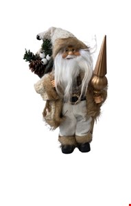 Temático Natal - Papai Noel Com Saco de Presente e Lança Dourada 30cmA Temático Natal - Papai Noel Com Saco de Presente e Lança Dourada 30cmA
