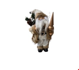 Temático Natal - Papai Noel Com Saco de Presente e Lança Dourada 30cmA Temático Natal - Papai Noel Com Saco de Presente e Lança Dourada 30cmA