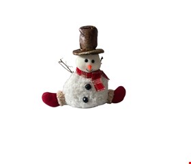 Temático Natal- Boneco de Neve Sentado Chapéu Marrom com Galhos 