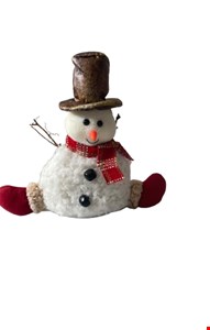 Temático Natal- Boneco de Neve Sentado Chapéu Marrom com Galhos 