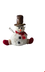 Temático Natal- Boneco de Neve Sentado Chapéu Marrom com Galhos Temático Natal- Boneco de Neve Sentado Chapéu Marrom com Galhos