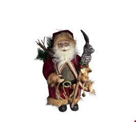 Temático Natal - Papai Noel Rena na Mão e Saco Presente 40cmA