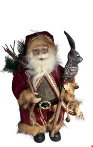 Temático Natal - Papai Noel Rena na Mão e Saco Presente 40cmA