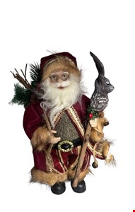 Temático Natal - Papai Noel Rena na Mão e Saco Presente 40cmA
