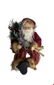 Temático Natal - Papai Noel Sentado Com Rena na Mão
