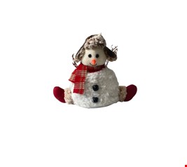 Temático Natal- Boneco de Neve Sentado Chapéu Marrom com Galhos