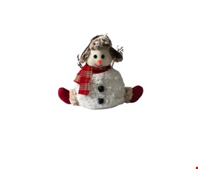 Temático Natal- Boneco de Neve Sentado Chapéu Marrom com Galhos