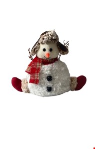 Temático Natal- Boneco de Neve Sentado Chapéu Marrom com Galhos