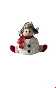 Temático Natal- Boneco de Neve Sentado Chapéu Marrom com Galhos