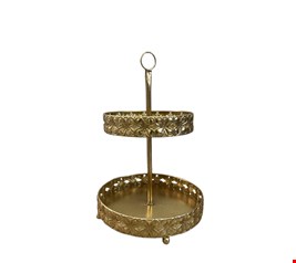 Suporte Dourado Flor Duplo 25cmA 25cmD 