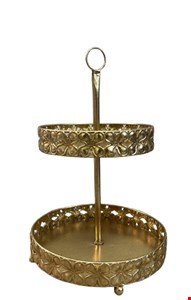 Suporte Dourado Flor Duplo 25cmA 25cmD 