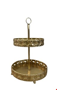 Suporte Dourado Flor Duplo 25cmA 25cmD 