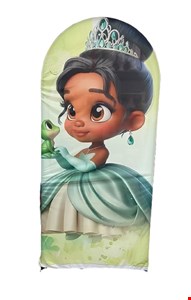 Painel Oval Vertical Tecido Sublimado Princesa e o Sapo 2mA X 1mL