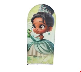 Painel Oval Vertical Tecido Sublimado Princesa e o Sapo 2mA X 1mL Painel Oval Vertical Tecido Sublimado Princesa e o Sapo 2mA X 1mL