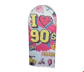 Painel Oval Vertical Tecido Sublimado Anos 90 2mA X 1mL
