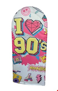 Painel Oval Vertical Tecido Sublimado Anos 90 2mA X 1mL
