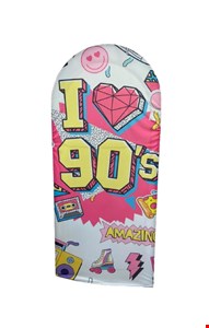 Painel Oval Vertical Tecido Sublimado Anos 90 2mA X 1mL Painel Oval Vertical Tecido Sublimado Anos 90 2mA X 1mL