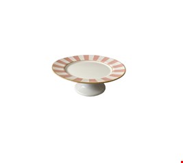 Suporte Listra Rosa e Borda Dourada 30cmD 12cmA