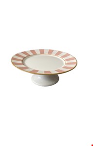 Suporte Listra Rosa e Borda Dourada 30cmD 12cmA