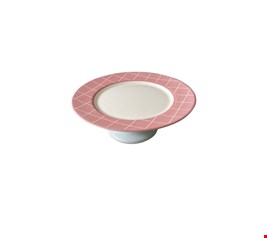 Suporte Borda Rosa Com Listras 30cmD 11cmA