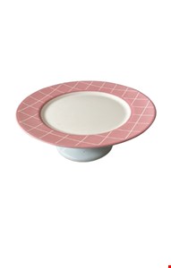 Suporte Borda Rosa Com Listras 30cmD 11cmA