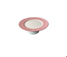 Suporte Borda Rosa Com Listras 30cmD 11cmA 
