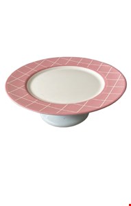 Suporte Borda Rosa Com Listras 30cmD 11cmA 