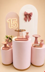 Decoração - 15 anos Rosa & Laço 