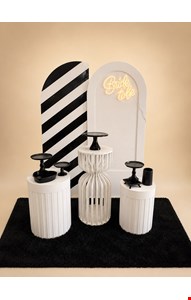 Decoração Adulto - Noivado Branco & Preto