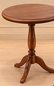 Mesa Redonda Madeira Classica Colonial escura 69cmA x 40cmD