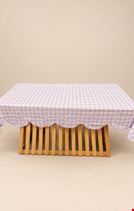 Toalha de Mesa Quadriculada Lilás